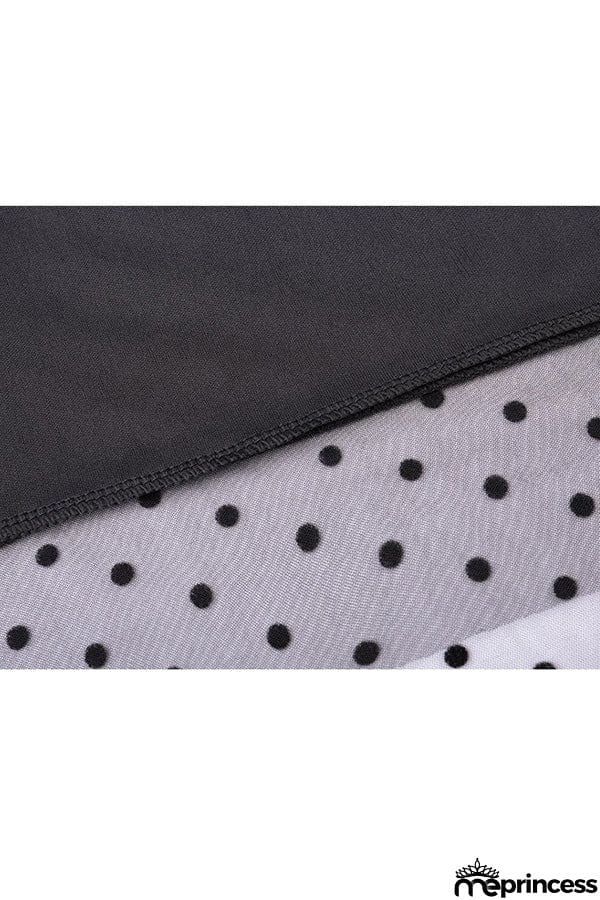 Polka dot high waist gauze skirt princess dress