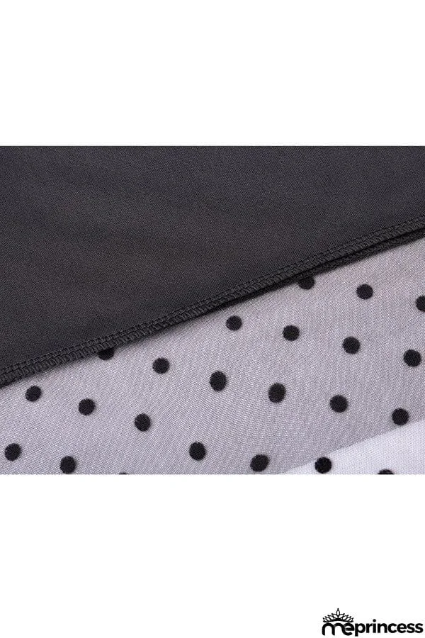 Polka dot high waist gauze skirt princess dress