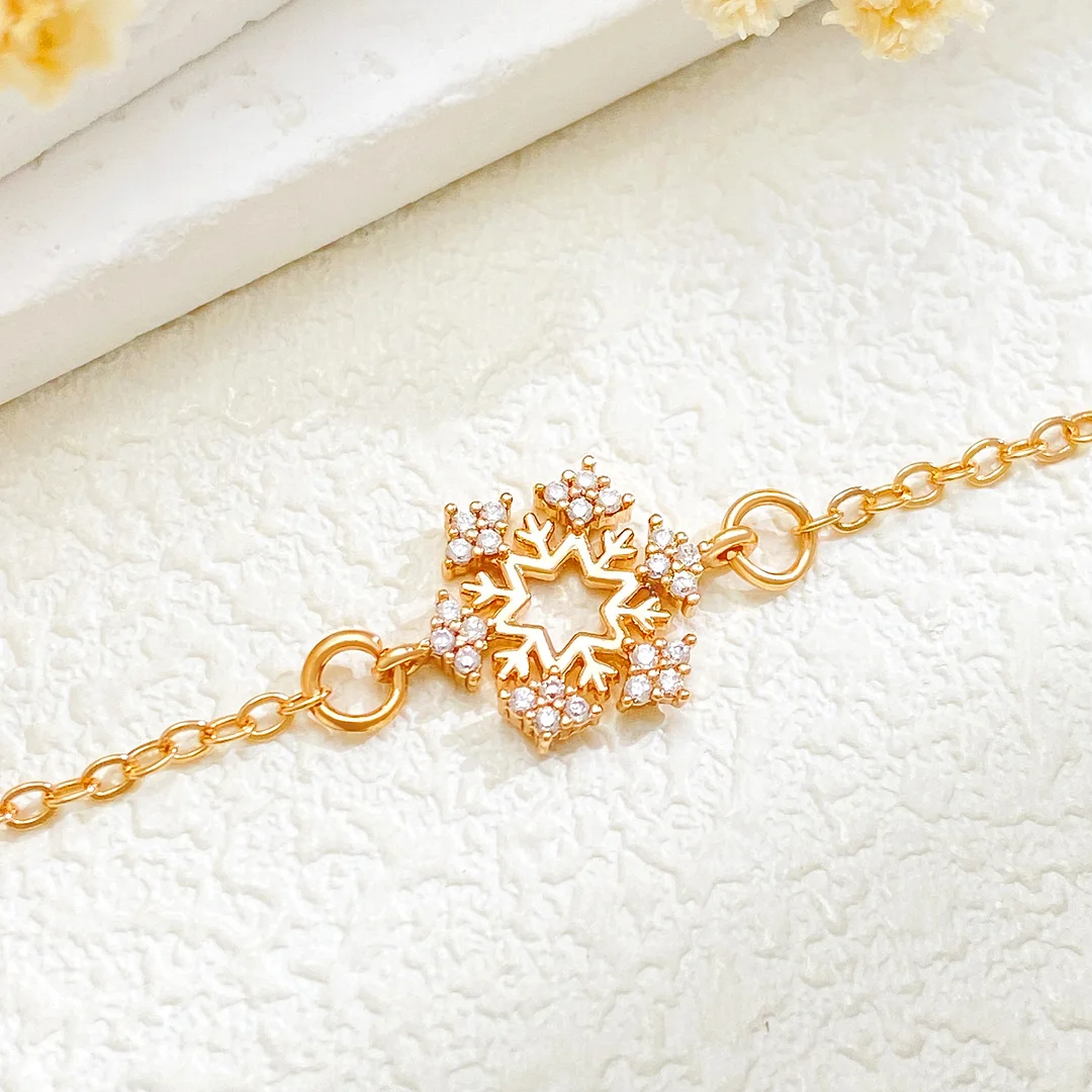 Snowflake Zirconia Gold-Plated Bracelet