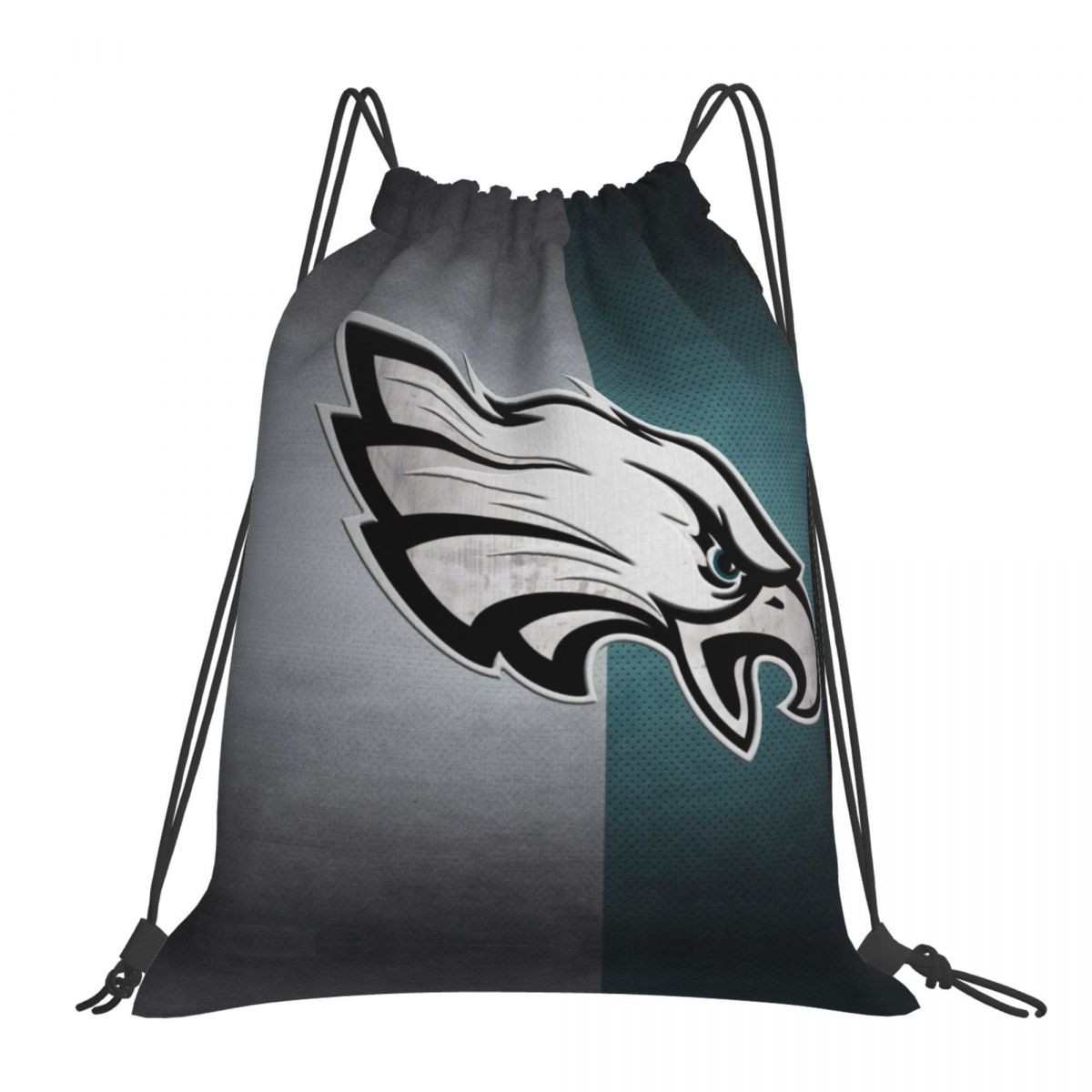 Philadelphia Eagles Symbol Artwork Waterproof Adjustable Lightweight Gym Drawstring Bag