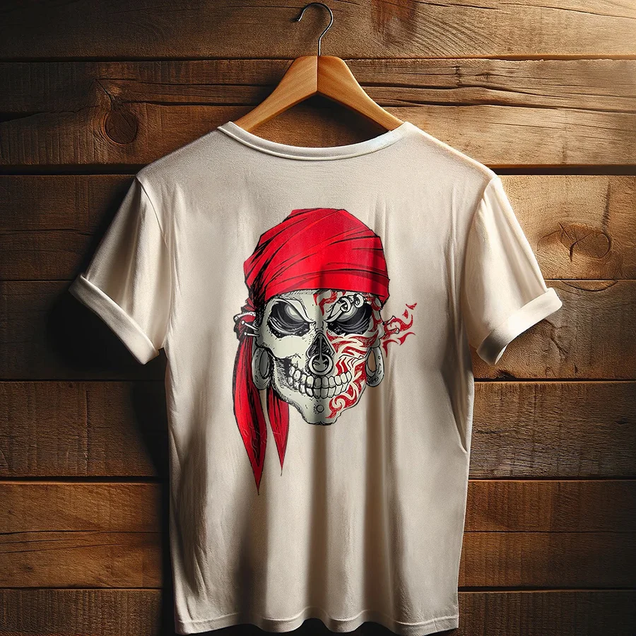 Pirate Skull Printed Men's T-shirt