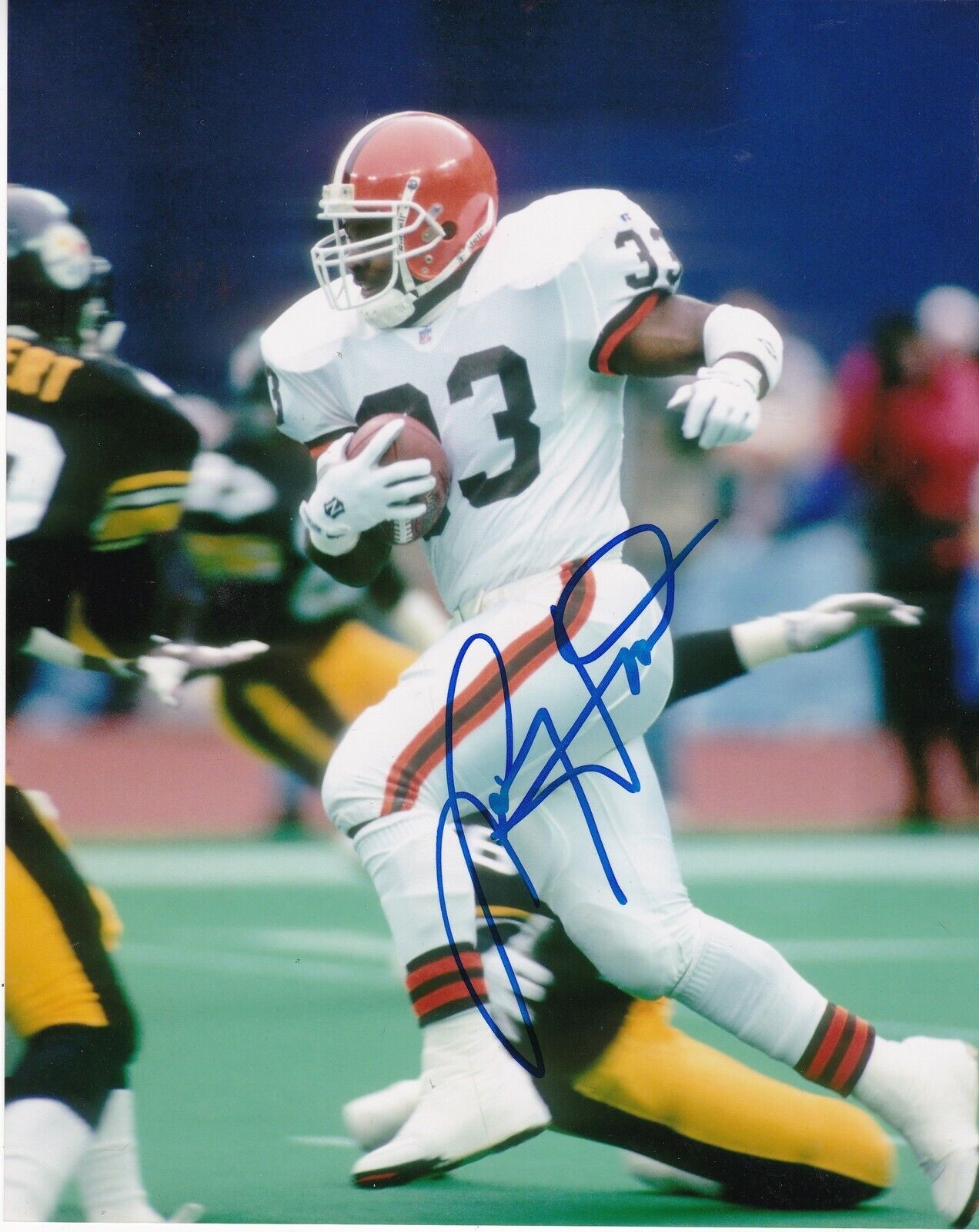 LEROY HOARD CLEVELAND BROWNS ACTION SIGNED 8x10