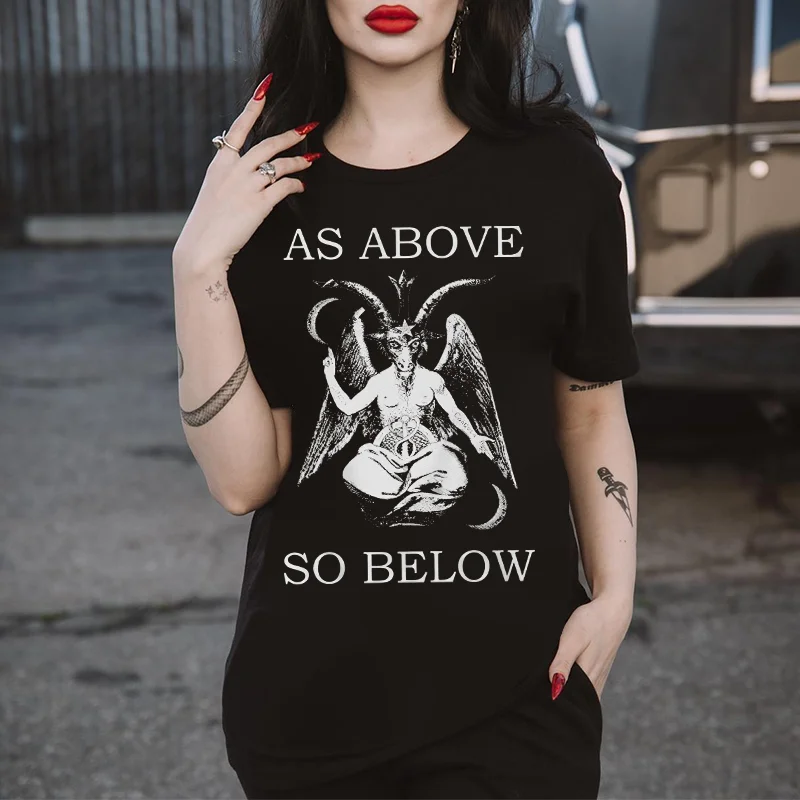 As Above So Below Printed Women's T-shirt -  
