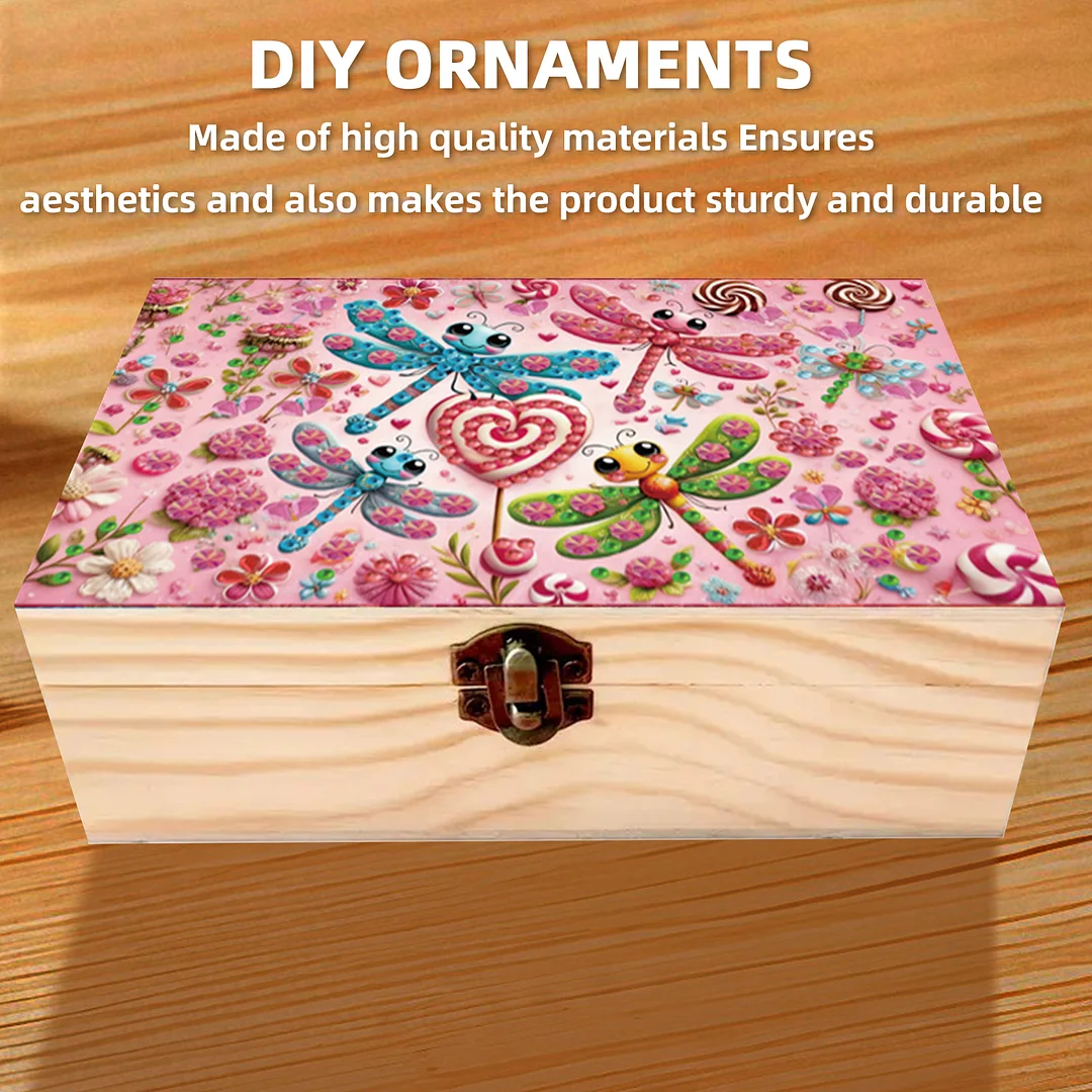 1Pc DIY Diamond Painting Wooden Storage Box Jewelry Box Kits (MZH033)