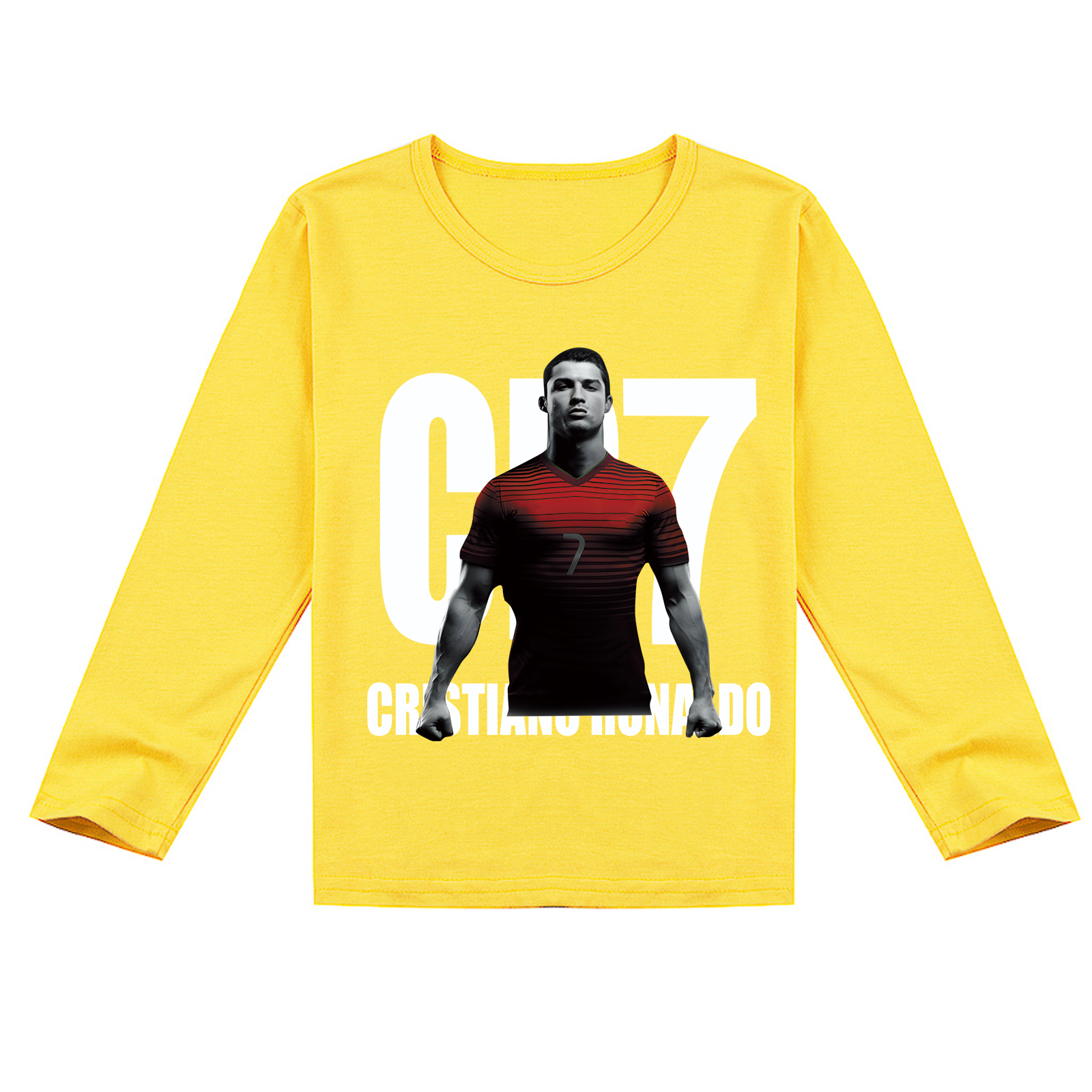 Mayoulove Cristiano Ronaldo Long Sleeve T-Shirt for Boys  Girls - Cool Soccer Fan Gear, Gift for Kids-Mayoulove