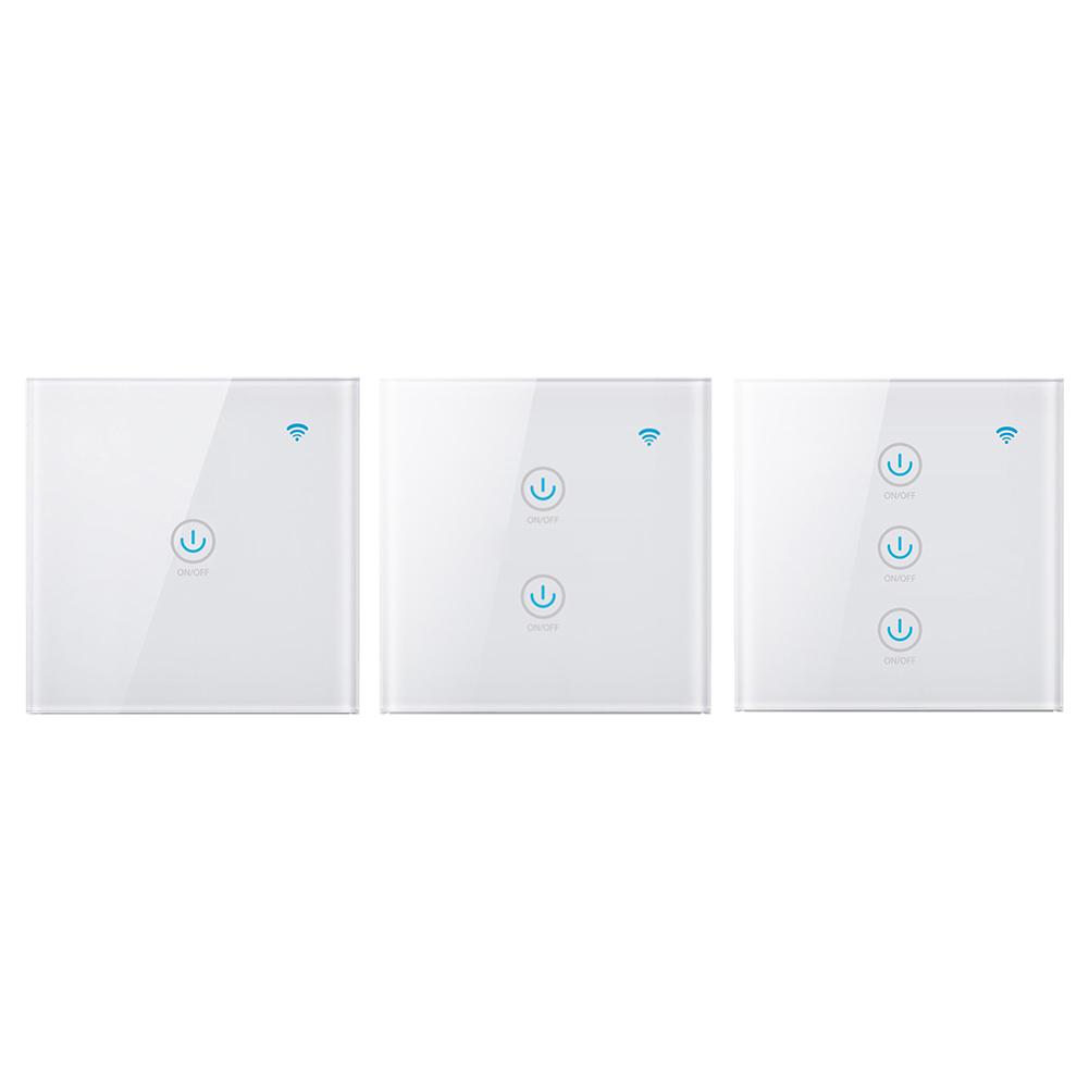 

Touch Switch EU 1/2/3 Gang Voice Remote Control Smart WIFI Wall Switch, 2 gang, 501 Original