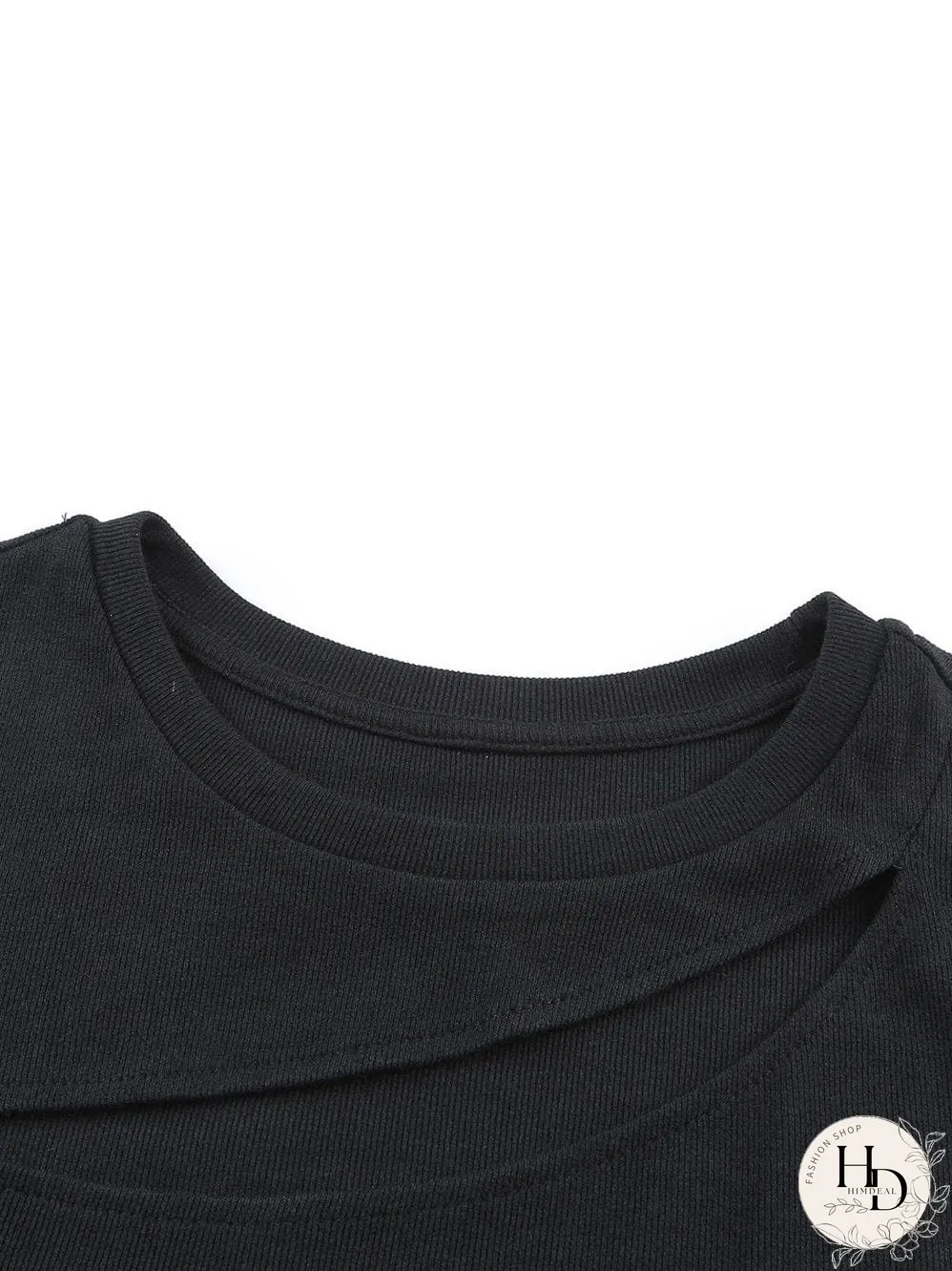 Edgy Black Cutout Sleeveless T-Shirt with Cap Sleeves
