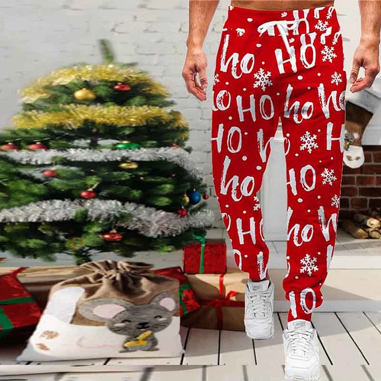 Christmas Snowflake Print Casual Sweatpants