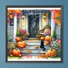 Diamond Painting-DIY Full Round Drill Halloween Cat Pumpkin(40*40CM）