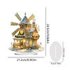 (US Only)2D Flat Print Winter Christmas House DIY 5D DIY Diamond Art Tabletop Decorations