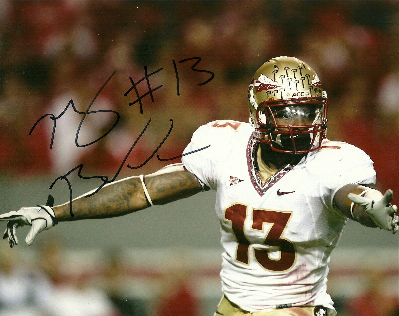 NIGEL BRADHAM HAND SIGNED FLORIDA STATE SEMINOLES 8X10 Photo Poster painting W/COA FSU