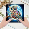 6Pcs DIY Wolf Owl Lion Diamond Painting Greeting Card 