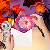 Pink Halloween DIY Diamond Painting Greeting Cards with Envelopes