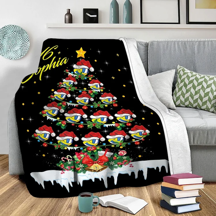 Personalized Christmas Volleyball Blanket|BKKid209[personalized name blankets][custom name blankets]