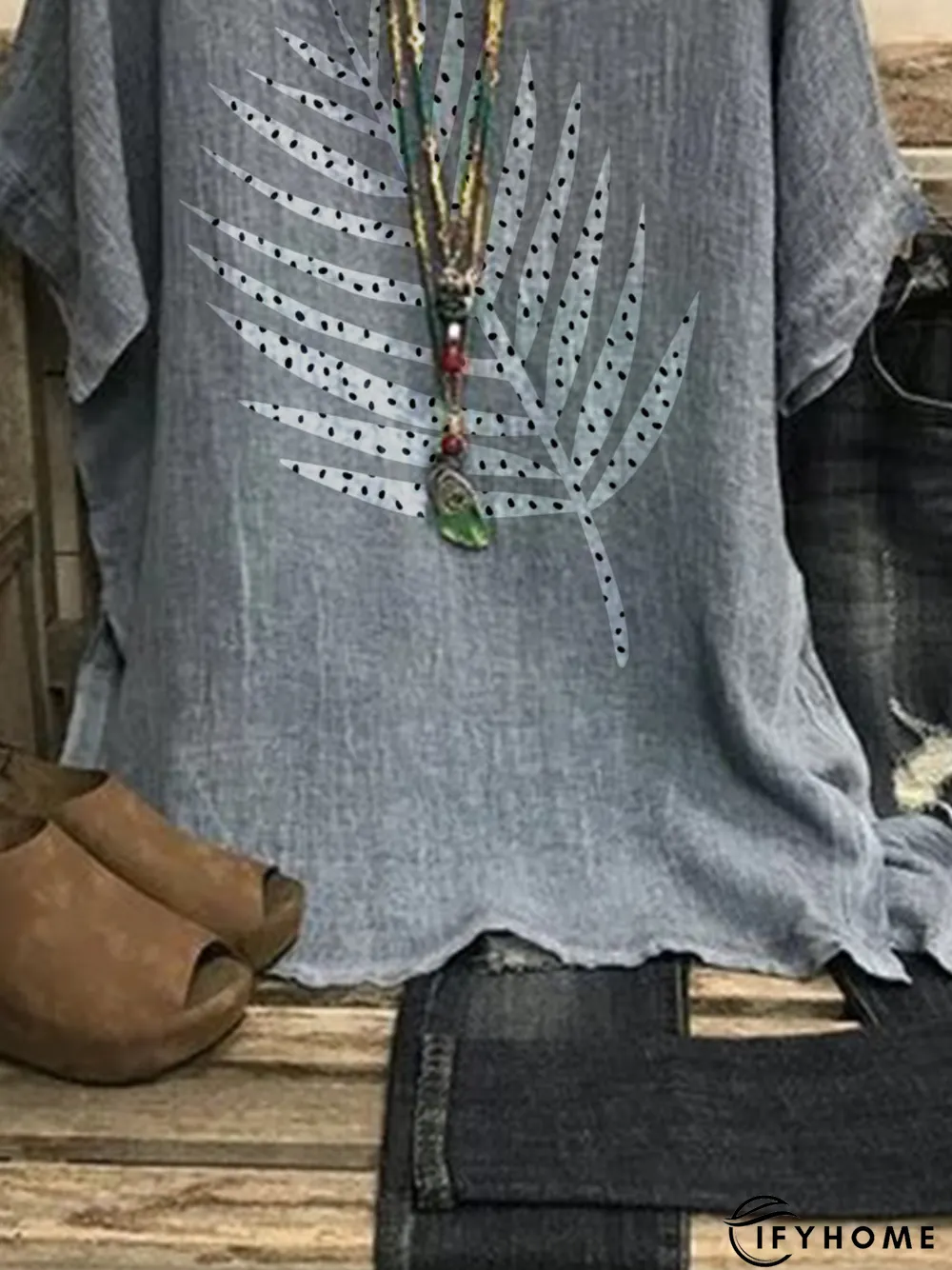Plus size Vintage Casual T-shirt | IFYHOME