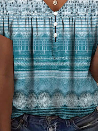 Women Half Sleeve V-neck Solid Color Dress