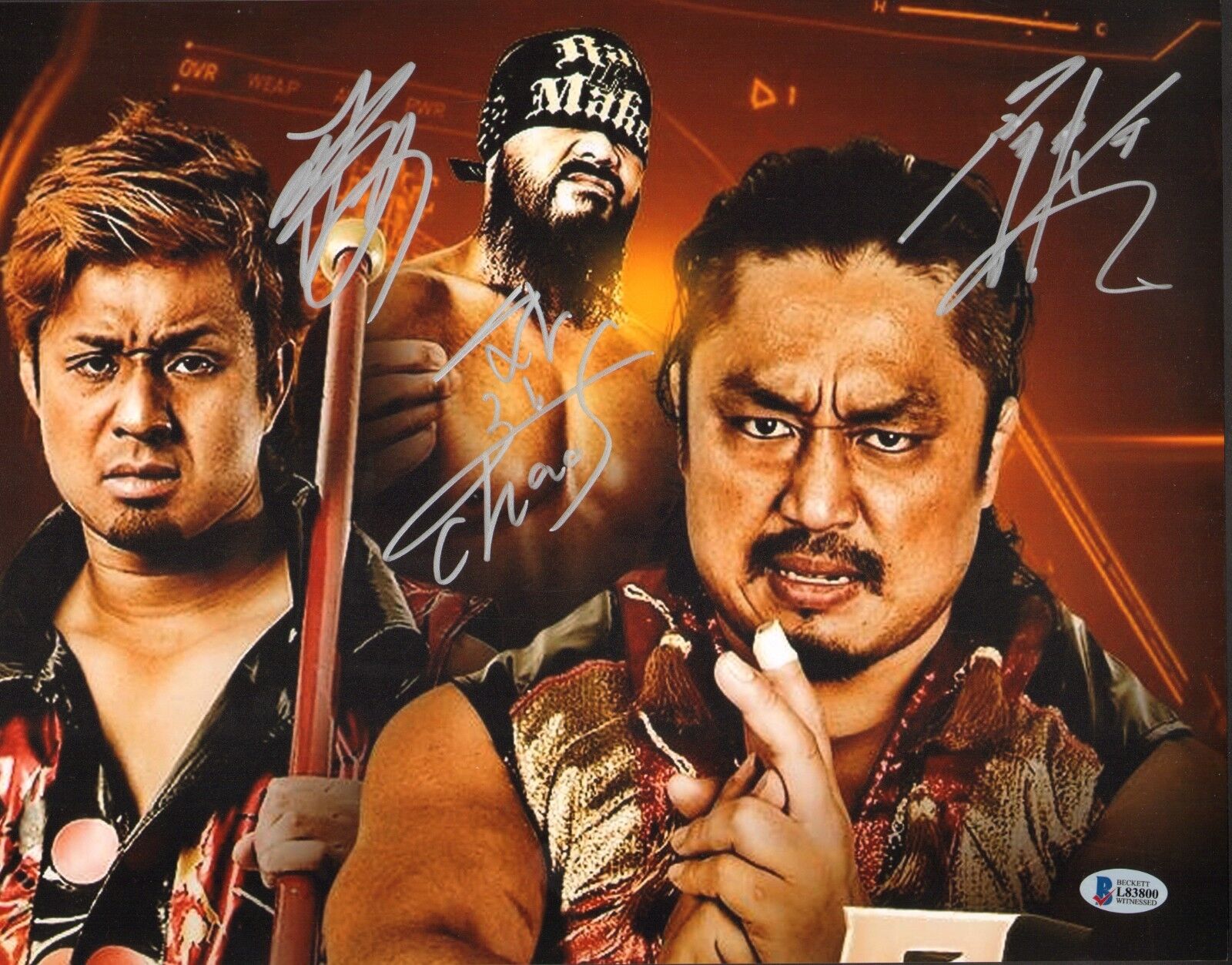 Gedo Hirooki Goto Yoshi-Hashi Signed 11x14 Photo Poster painting BAS COA New Japan Pro Wrestling