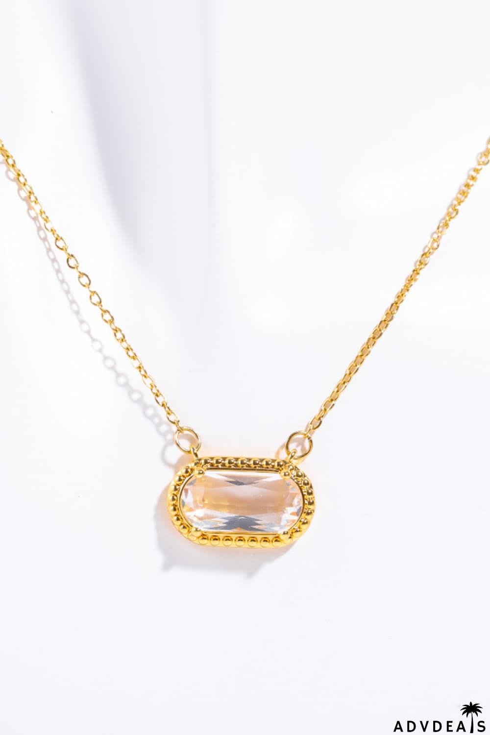 Copper 14K Gold Pleated Pendant Necklace