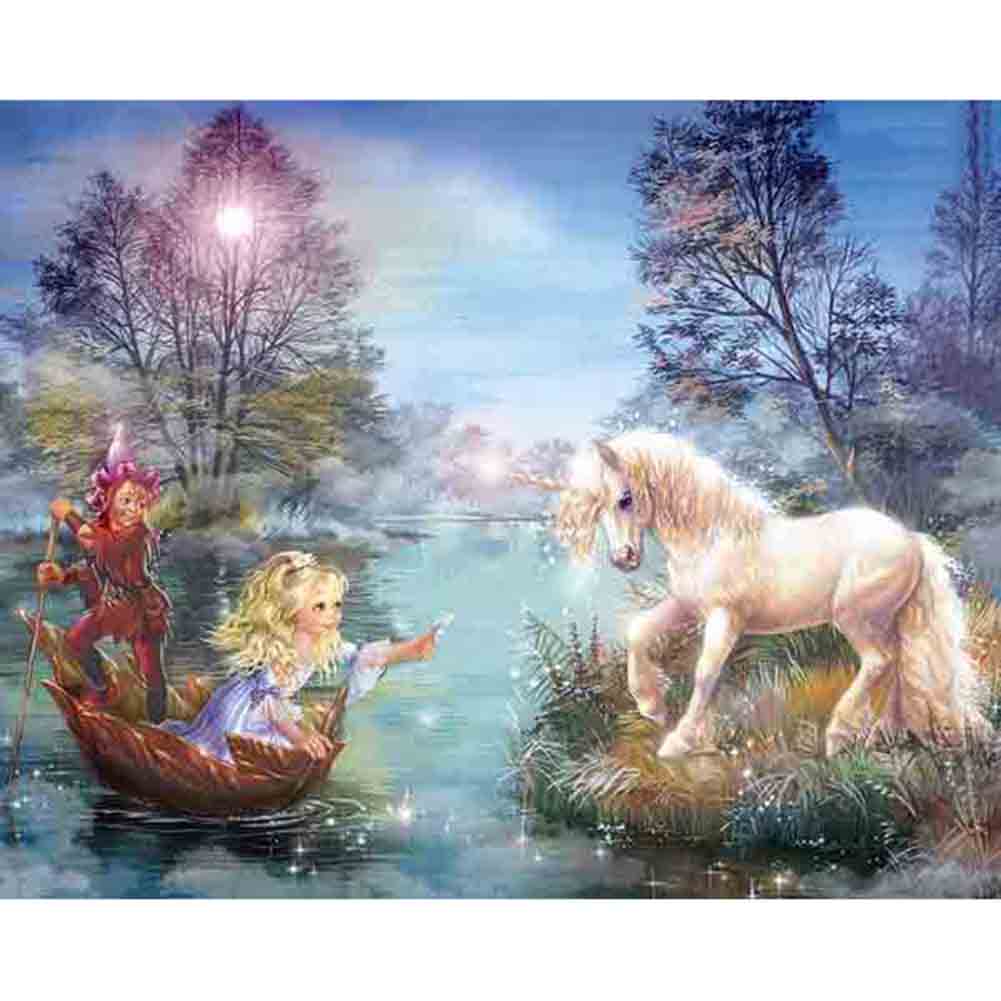 

30*40CM - Square Drill Diamond Painting - Horn Horse, 501 Original