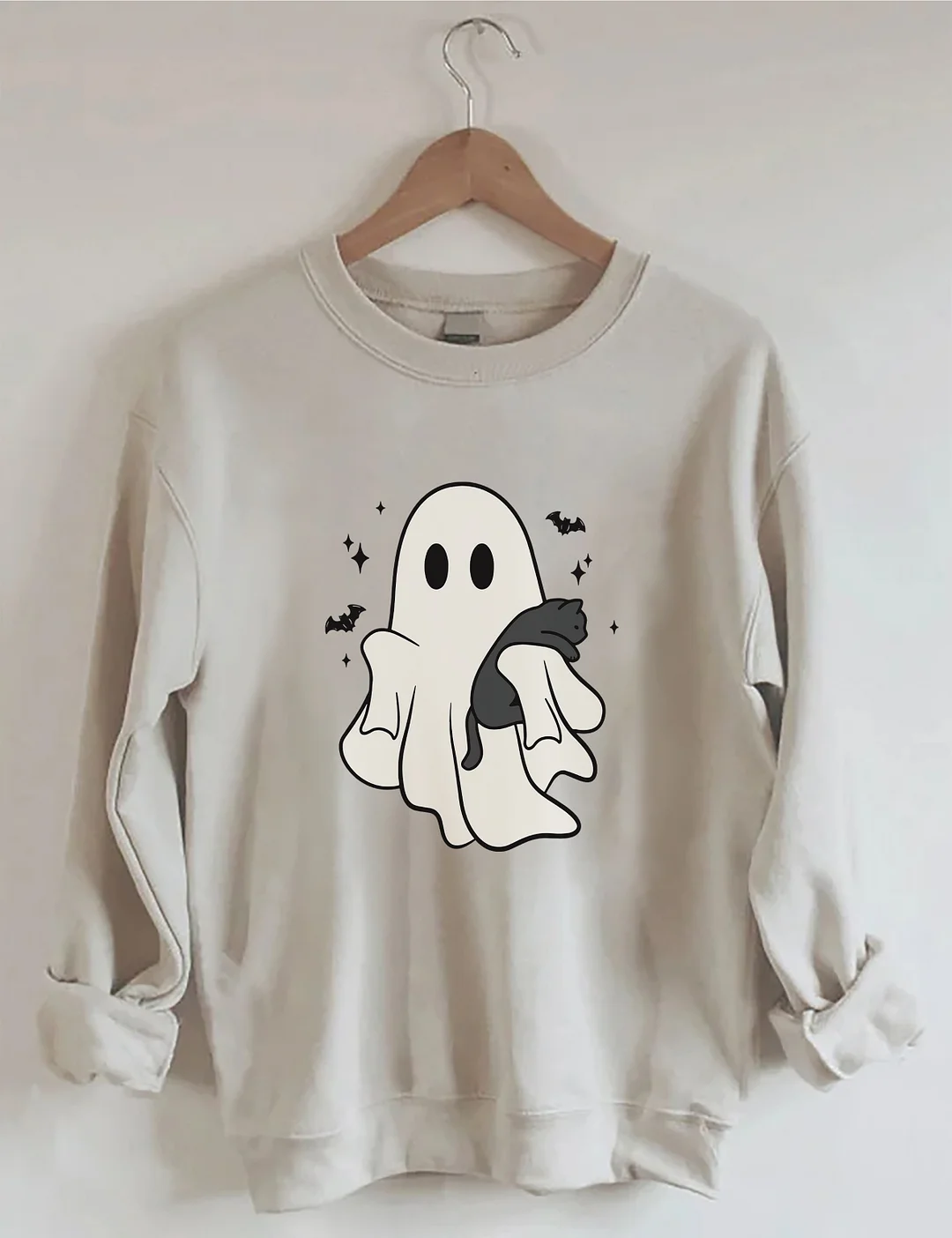 Cute Ghost Black Cats Halloween Sweatshirt