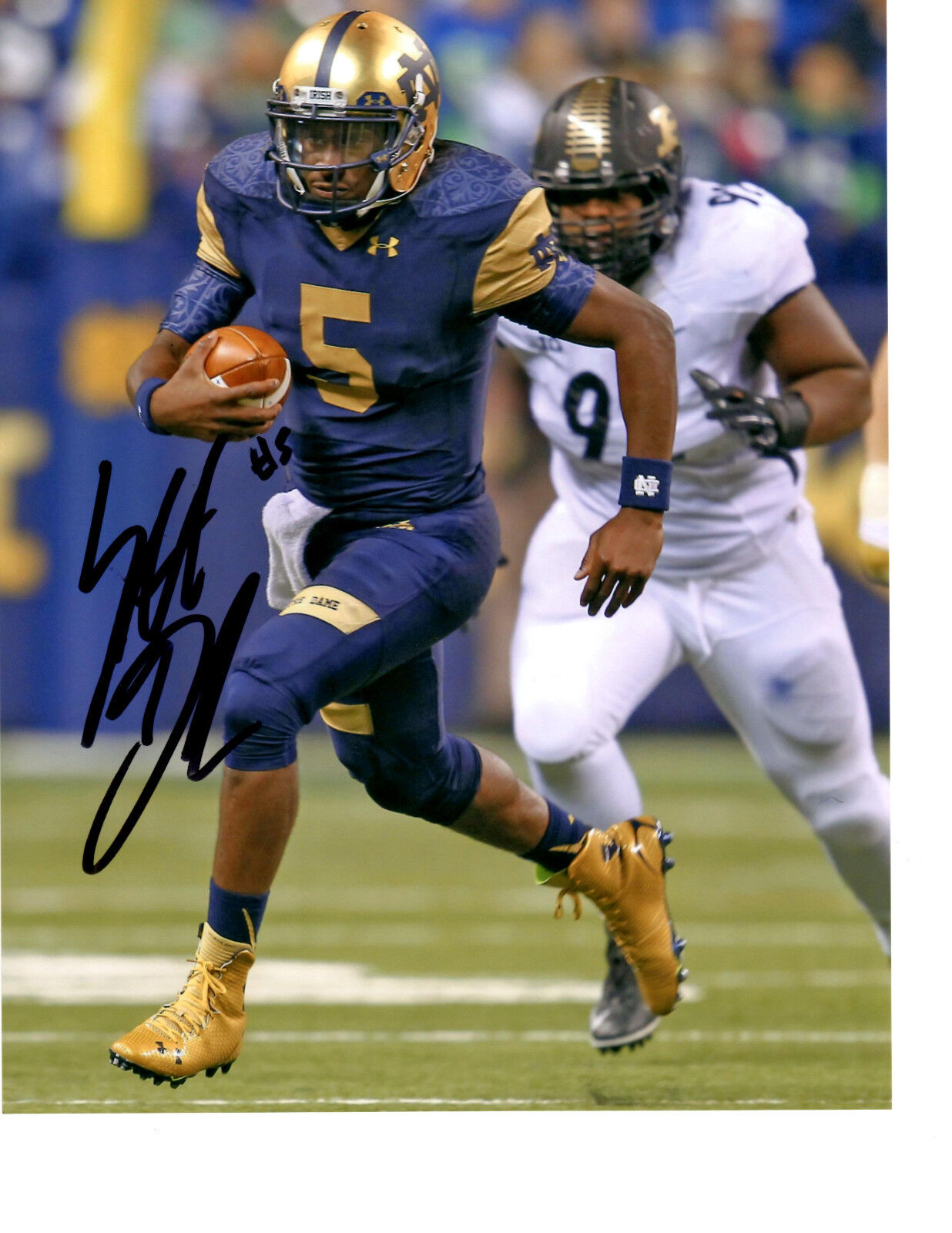 Everett Golson Reprinted autographed signed football 8x10 Photo Poster painting Irish Notre Dame