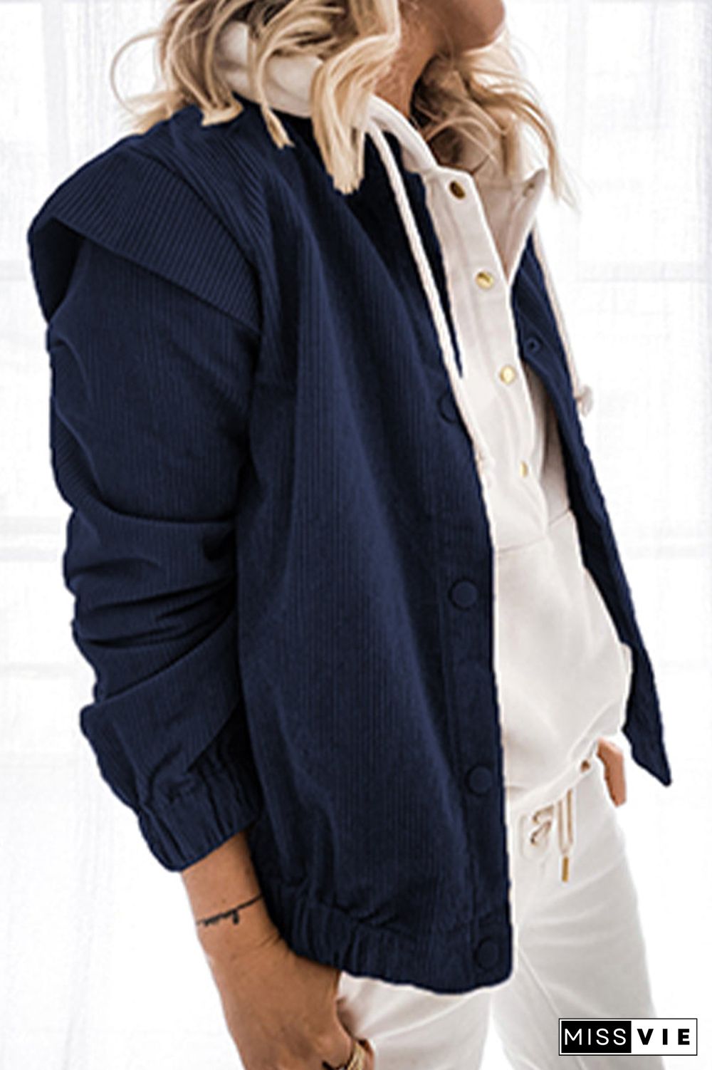 Casual Solid Patchwork Buckle Turndown Collar Outerwear(5 Colors)