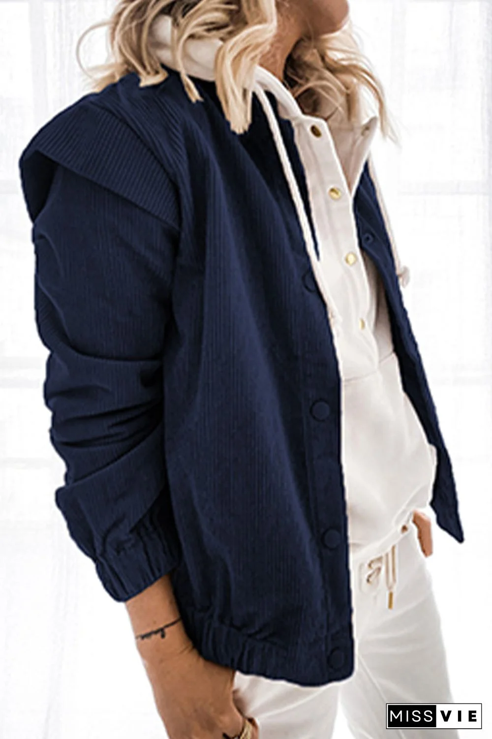 Casual Solid Patchwork Buckle Turndown Collar Outerwear(5 Colors)