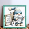 Gnome Reading Newspaper-11CT Stamped/Counted Cross Stitch 45*45cm/17.72*17.72in