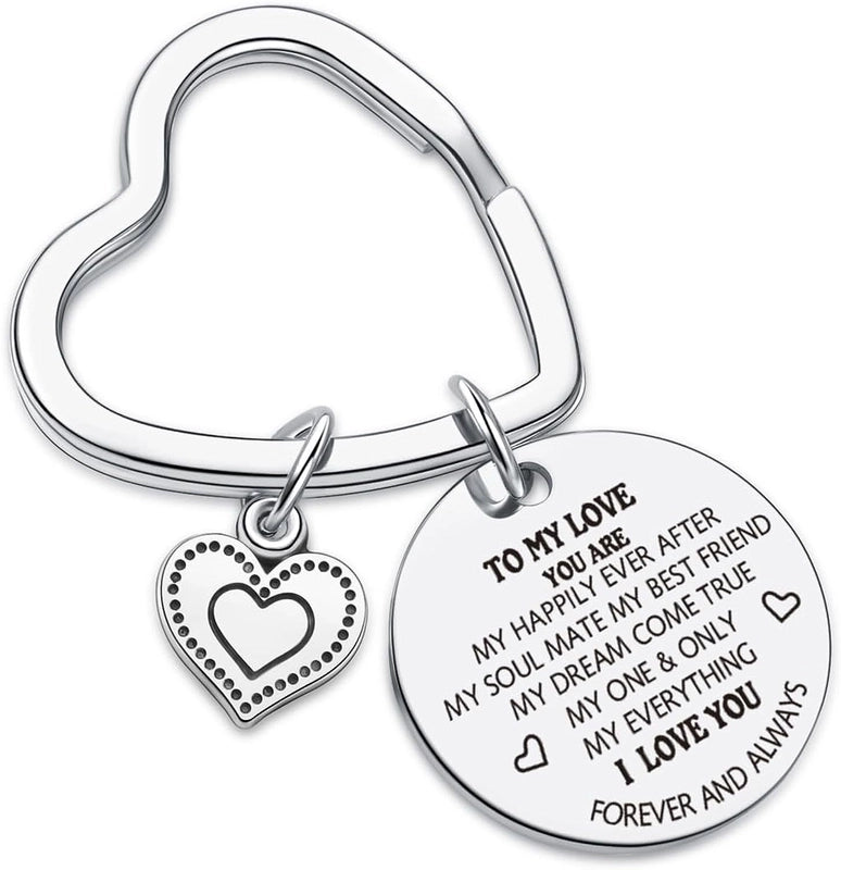 Minimalist Letter Heart Shape 201 Stainless Steel Valentine’S Day Unisex Keychain