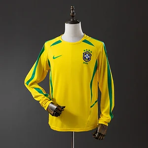 2002 Retro Long Sleeve Brazil Home Football Shirt 1:1 Thai Quality