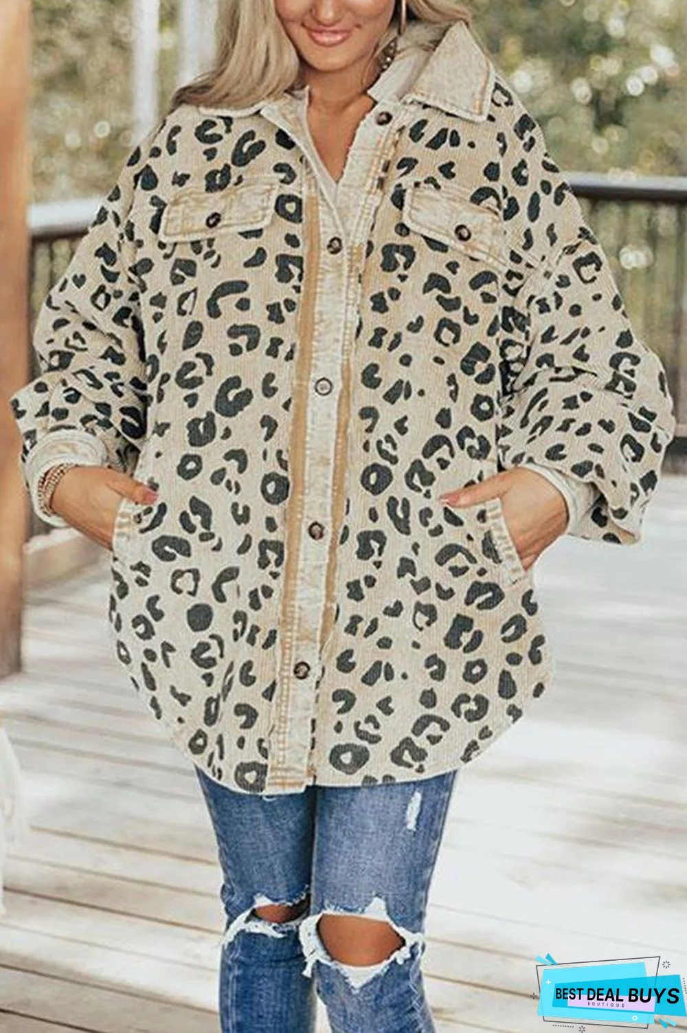Fashion Leopard Print Coat Women