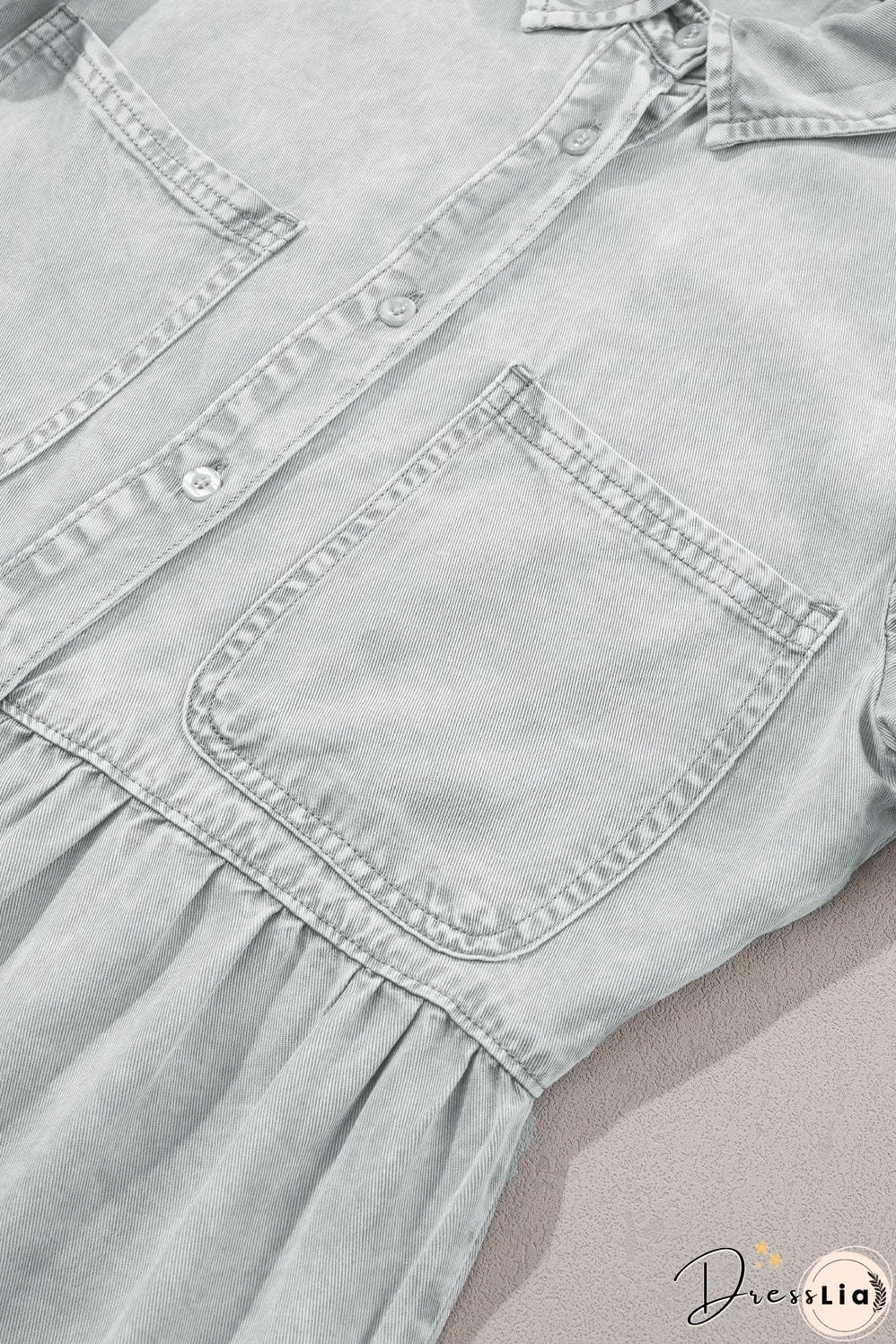 Denim Dress with Ruffles