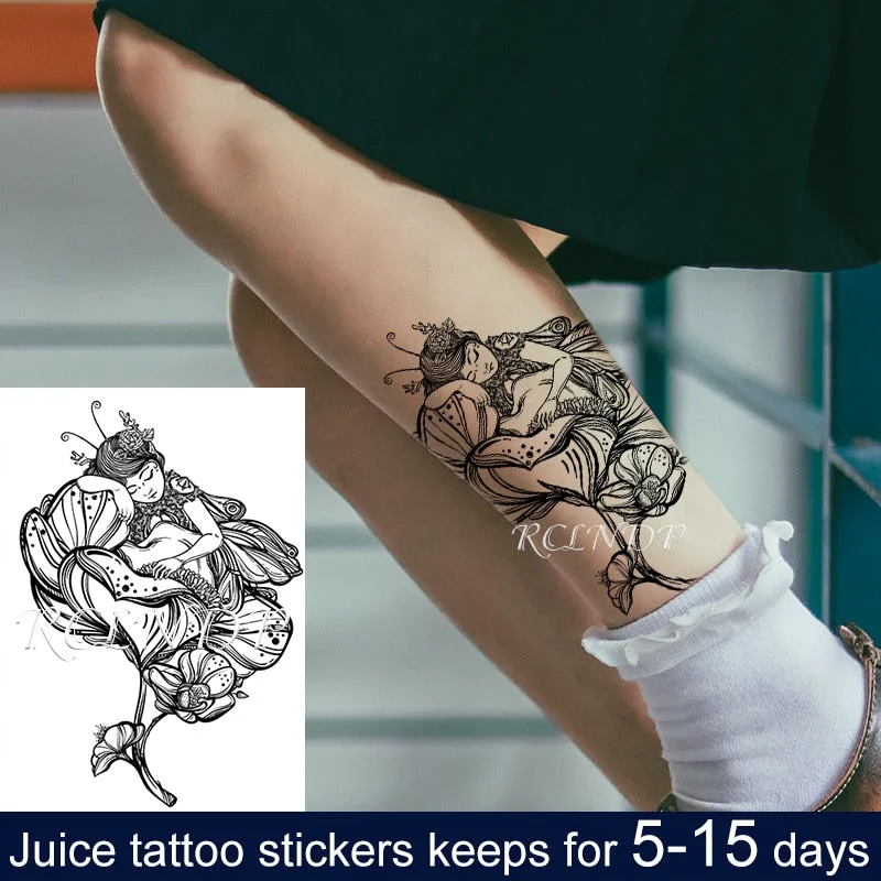 Waterproof Temporary Juice ink Sticker Egyptian Ancient Greek Mythology Cleopatra Fruit Gel Long lasting Tattoo for men women