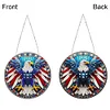 5D Diamond Painting Double Sided Effect  Stained Glass Panel Decorative Home Garden Decoration Hanging Kit(Eagle)