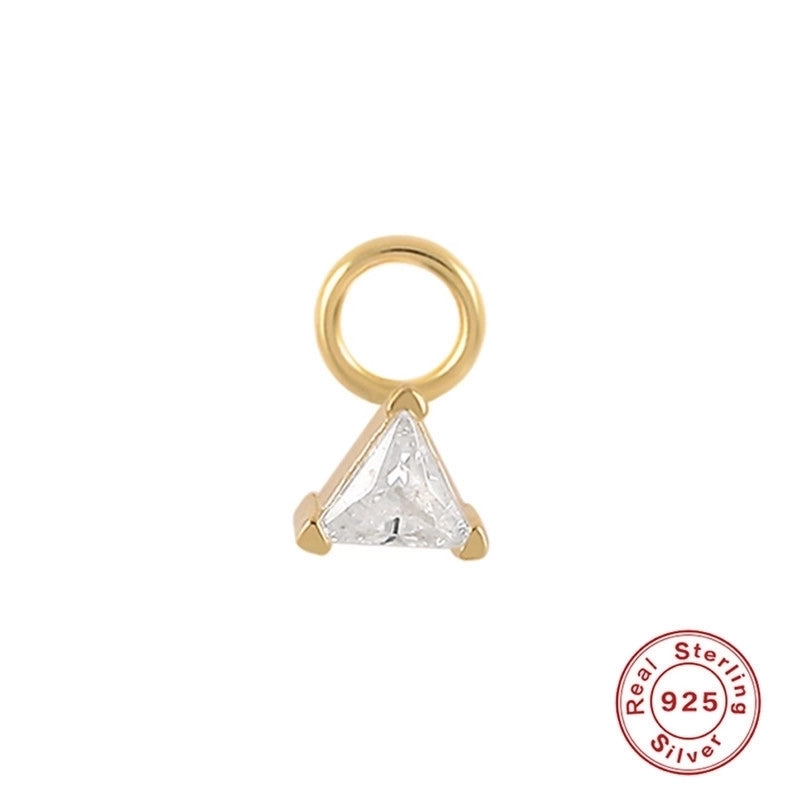 1 Piece 10mmKS115067-Z Sterling Silver Zircon Geometric Pendant Jewelry Accessories