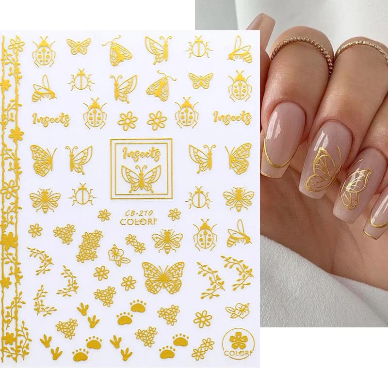 Dandelion Flower 3D Nail Stickers Women Face Abstract Butterfly Image Sexy Girl Christmas Slider Design Polish Nails Art Decals-Nail Inspo