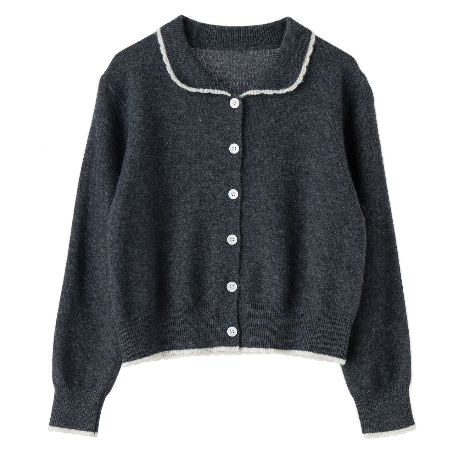 Kid's Cashmere Doll-Collar Cardigan Sweater REAL SILK LIFE