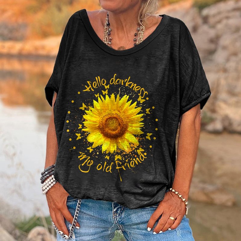 Hello Darkness My Old Friend Printed Women's T-shirt
