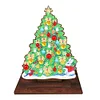 Diamond Painting Wooden Christmas Tree Desktop Ornaments for Xmas Table Office Home Decor