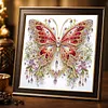 Red Butterfly DIY Partial Drill Special Shape Diamond Painting Kit 30x30cm