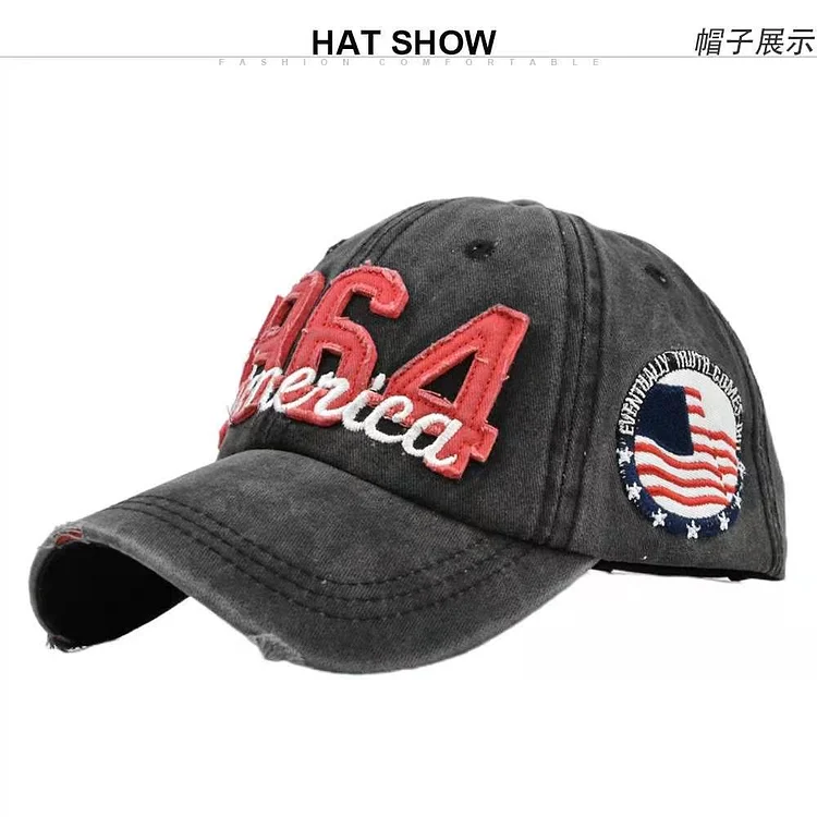 Unisex Baseball Cap 1964 Embroidery America Vintage Washed Denim Trucker Hat For Women Men Gorras Para Hombre