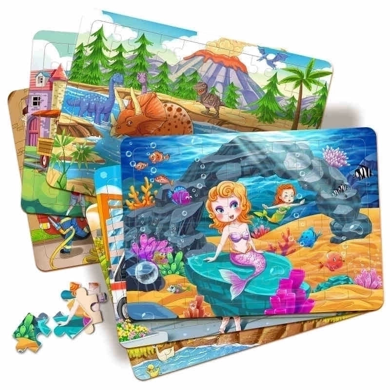 Puzzles Toddler(3-6years) Cartoon Wood Toys