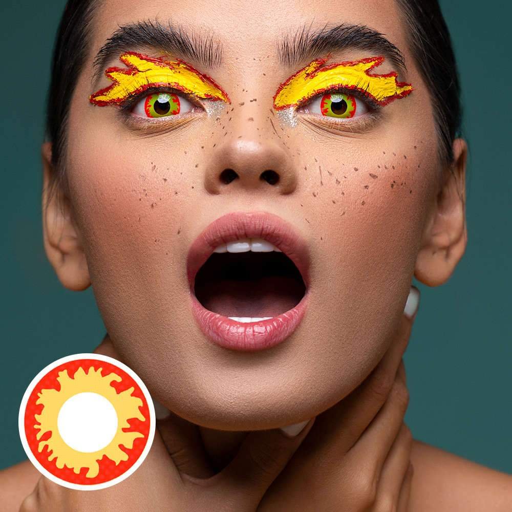 Flame Eye Halloween Contact Lenses