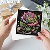 6 Stück Rose DIY Diamant Kunst Grußkarten Dankeskarten und Feiertagssegen