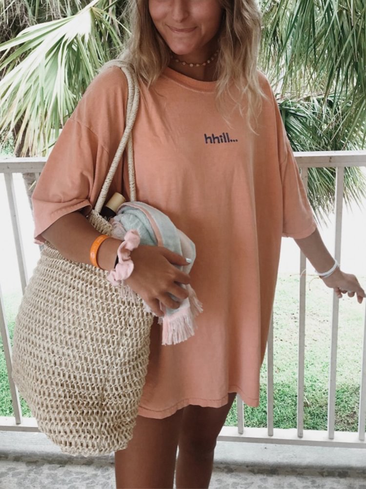 Casual Round Neck Short Sleeve Printed T-shirt