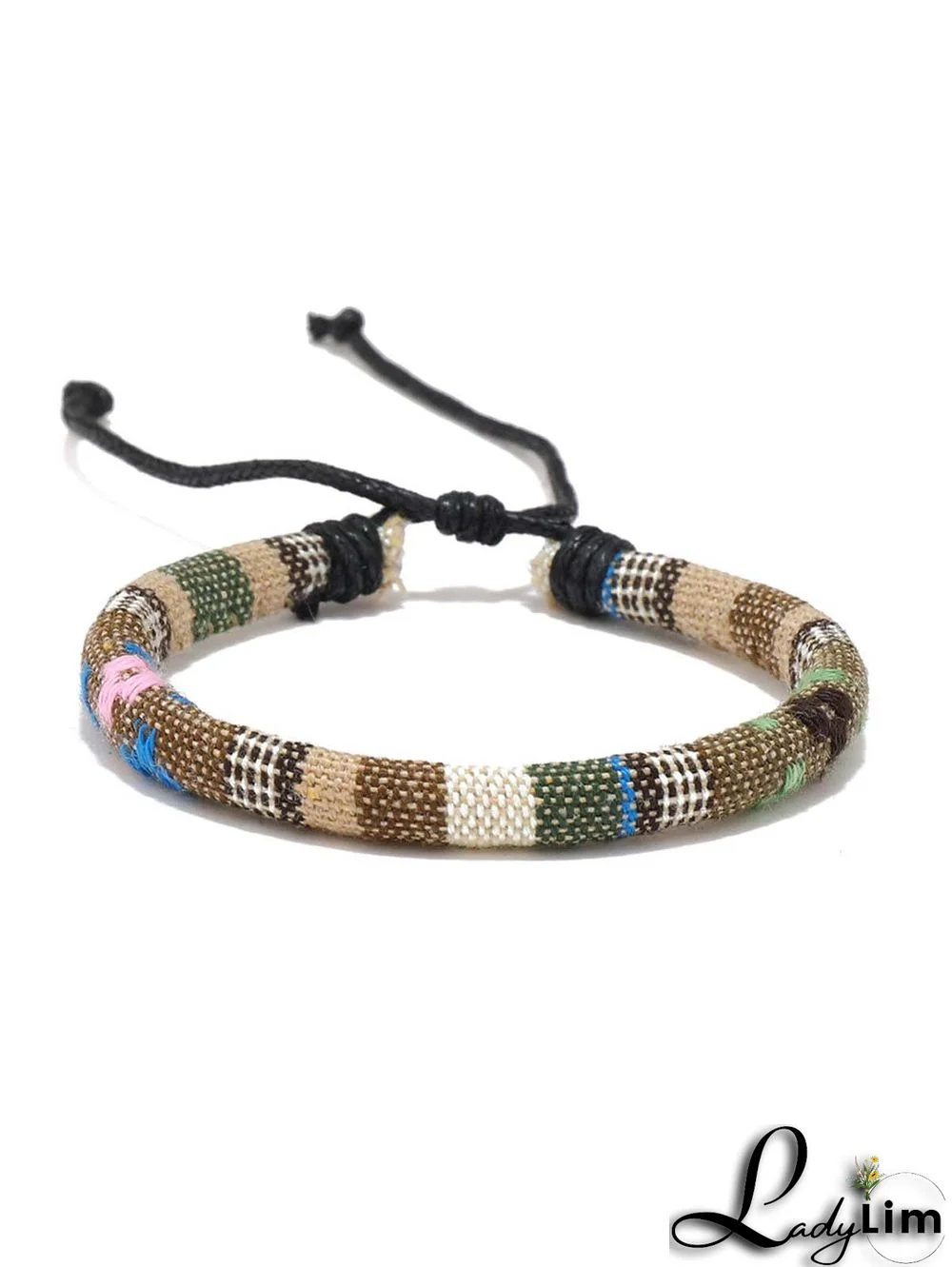 Multicolor Ethnic Style Drawstring Boho Bracelet
