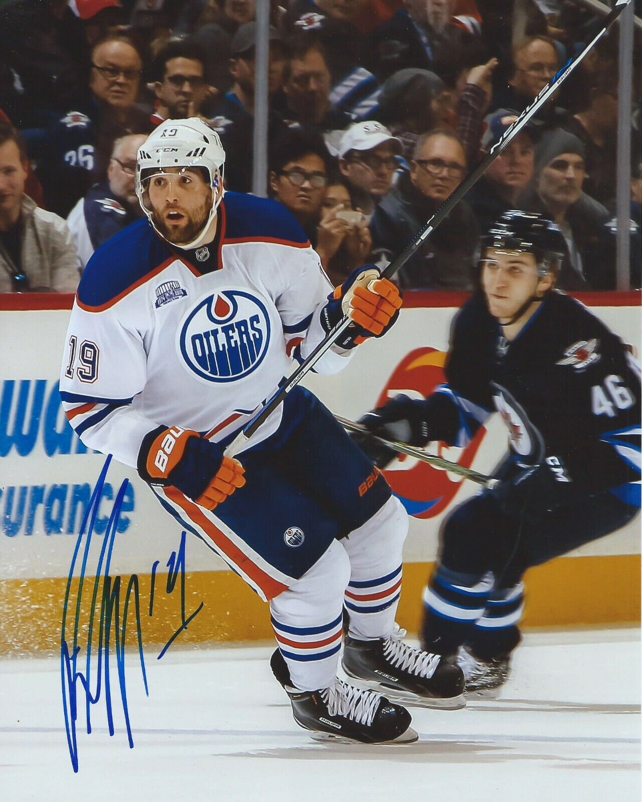 Patrick Maroon Signed 8x10 Photo Poster painting Edmonton Oilers Autographed COA