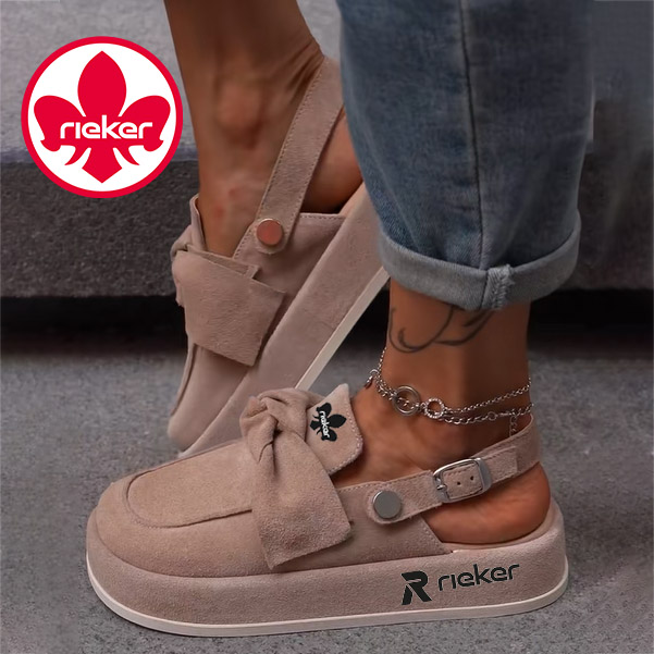 RIEKER® New Bow Suede Sandals