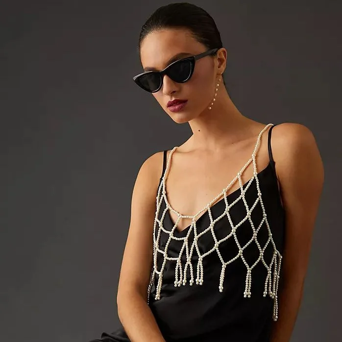 Uveng Uveng Pearl Vest Is A Versatile 2023 New Style Vest With A Cut-Out Top And A Strap Vest For Women Y20531