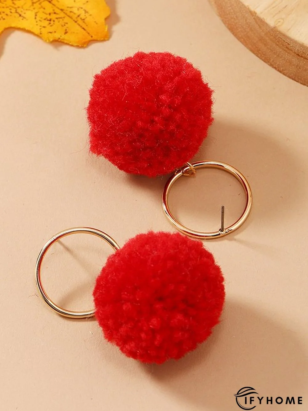 Casual Red Plush Ball Earrings Christmas New Year Valentine's Day Jewelry Dresses Everyday Banquet Accessories Xmas Earrings | IFYHOME